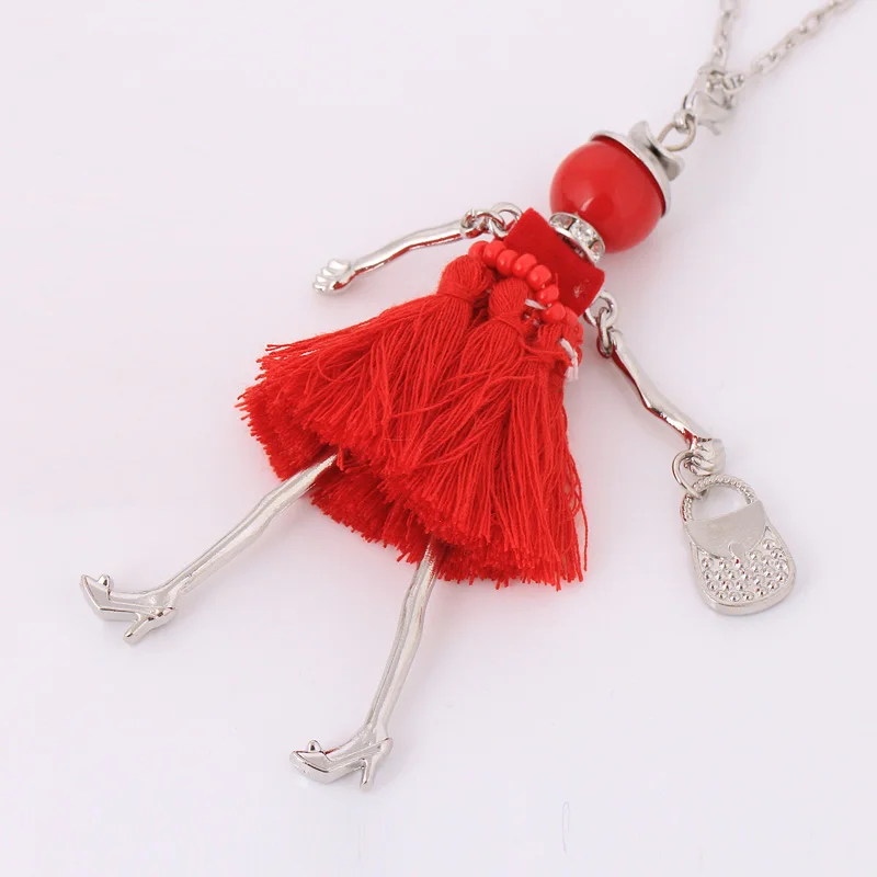 Кукла ручной работы французская кисточка эффектные ожерелья длинные цепочки