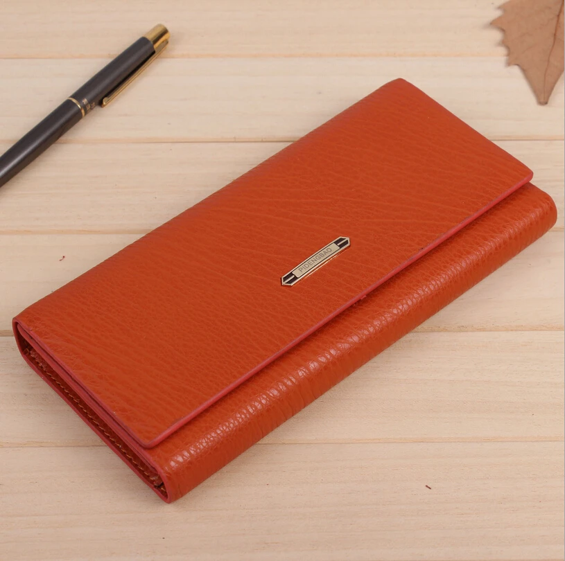 Модные женские кошельки из качественной искусственной кожи 3 складки цвета