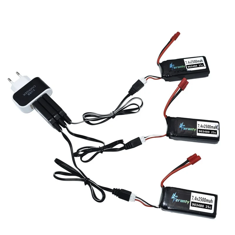 0.5A быстрое зарядное устройство и 7 4 v 2500mAh Lipo батарея для Syma X8C X8W X8G X8 RC Quadcopter