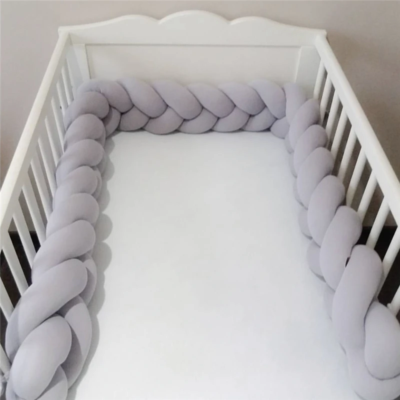 

1M/2M/3M/4M Baby Bed Bumper Knot Long Handmade Knotted Braid Weaving Plush Baby Crib Protector Infant Knot Pillow Room Decor