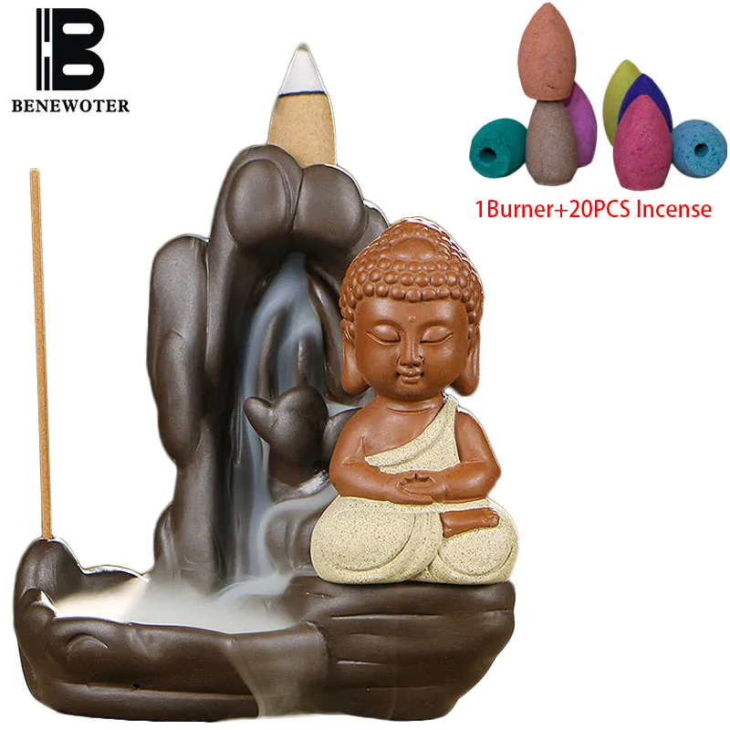 Конус для благовоний и курильница Керамическая исинская фиолетовая глина Будда