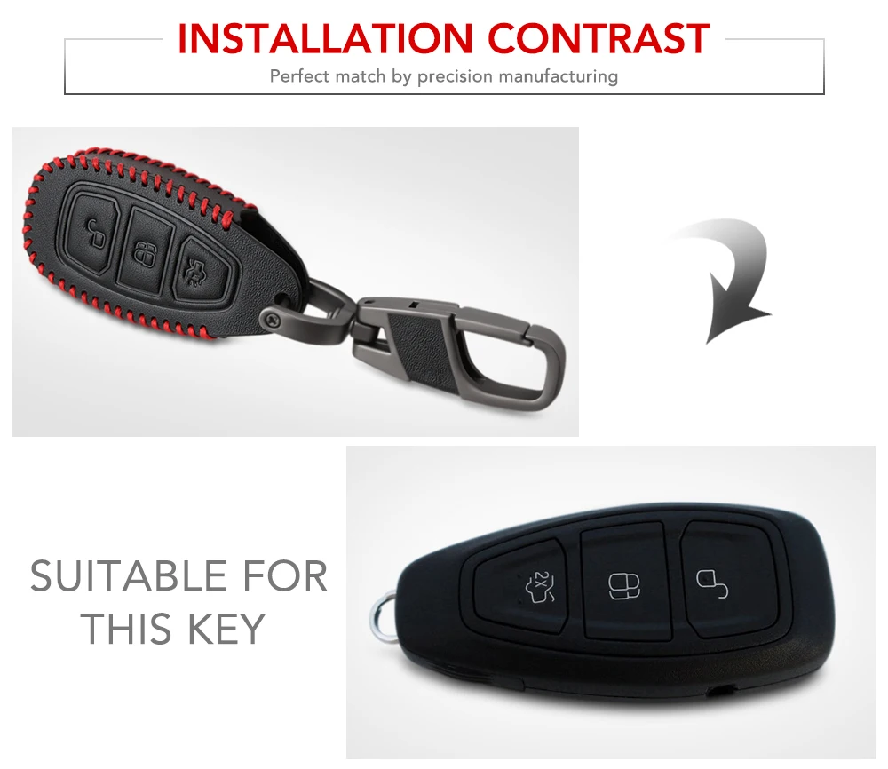 Автомобильный Стайлинг кожаный брелок кольцо чехол держатель для Ford Focus 2 3 4 MK2 MK3