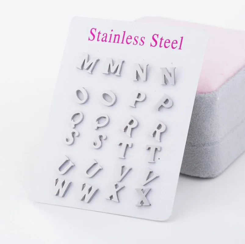 

Fashion Tiny Initial Letter Earrings Bridesmaids Gift Cute Alphabet Stud Earring Everyday Jewelry Brincos