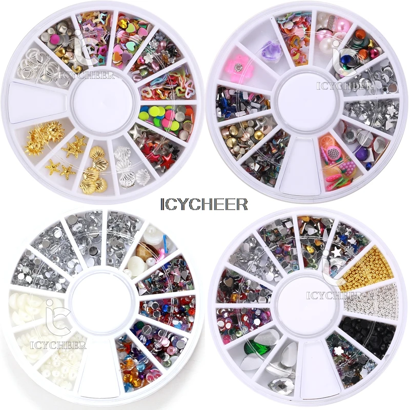 ICYCHEER 3D нейл арта блестящие стразы акриловая заклепка заклепки украшения для