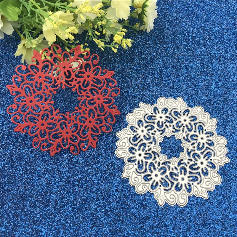 Металлические трафареты для вырезания кружева с круглыми цветами изготовления