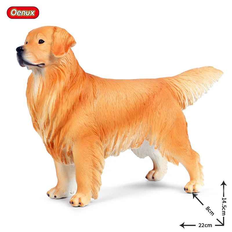 Golden Retriever Oenux большой размер классические милые золотые фигурки ретривера для питомцев, собак, животных, Модель Фигурки ПВХ, Обучающие реалистичные детские игрушки - Цвет: Golden Retriever