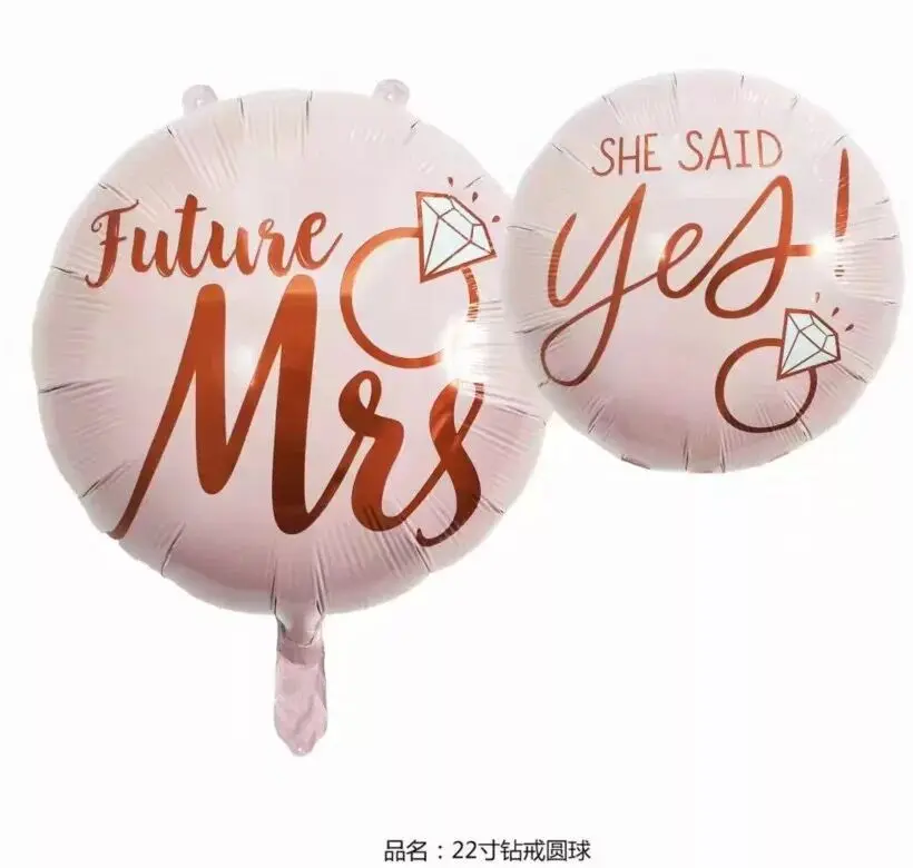 new 10/50pcs Rose Gold Diamond Ring Aluminum Foil Helium Balloons Romantic Valentine's Day Wedding Party Supplies Love Toys | Дом и сад