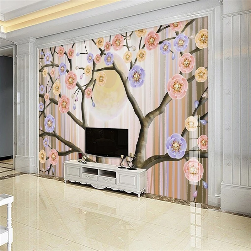 

beibehang Custom 3d wall papers Nordic simple modern abstract fortune tree wallpaper 3d living room sofa bedroom TV wall