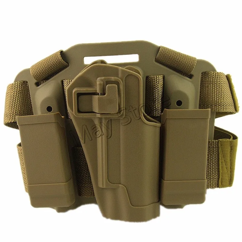 

With Magazine Flashlight pouch Tactical Thigh Leg Drop Ploymer Holster Fit Colt 1911