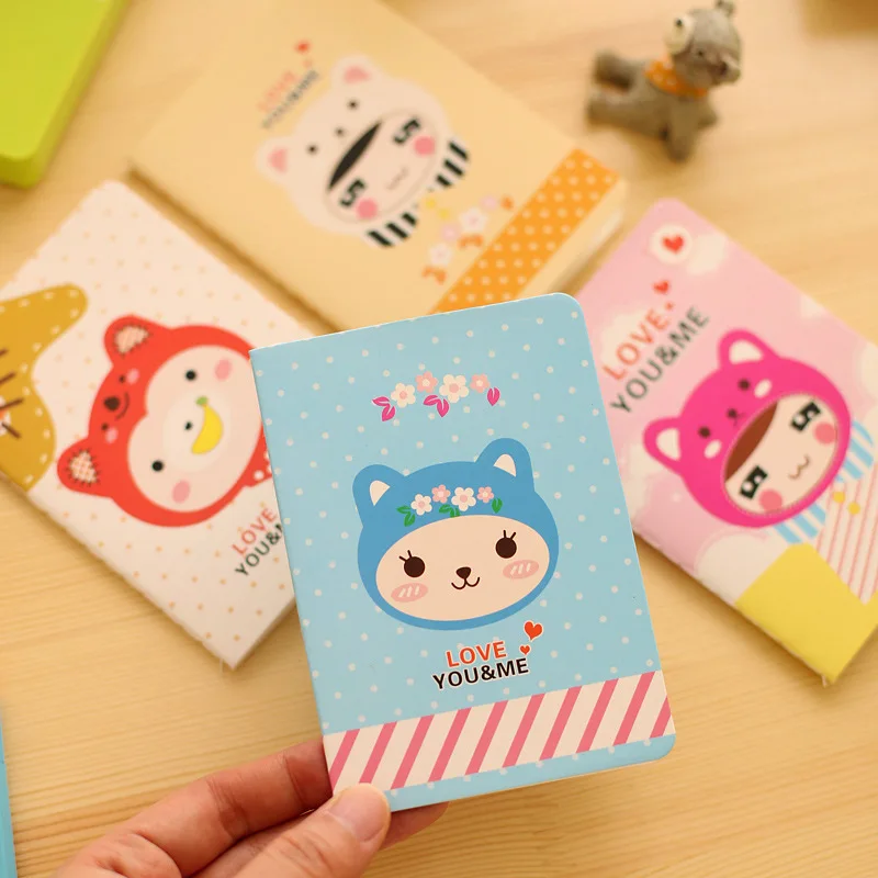 

4pcs/lot 12*8.5cm South Korea Cute Cartoon Cat Girl Little Notebook Notepad Diary Student Prize Gift Stationery Small Book