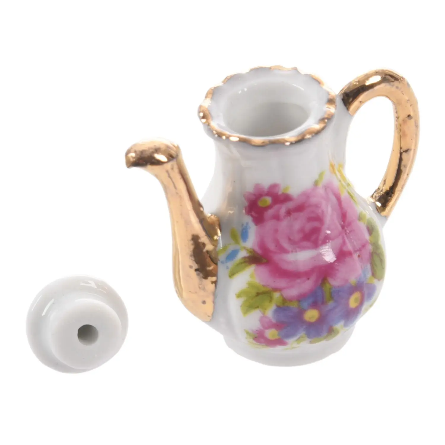 8pcs Dollhouse Miniature Dining Ware Porcelain Tea Set Dish Cup Plate -Pink Rose | Игрушки и хобби