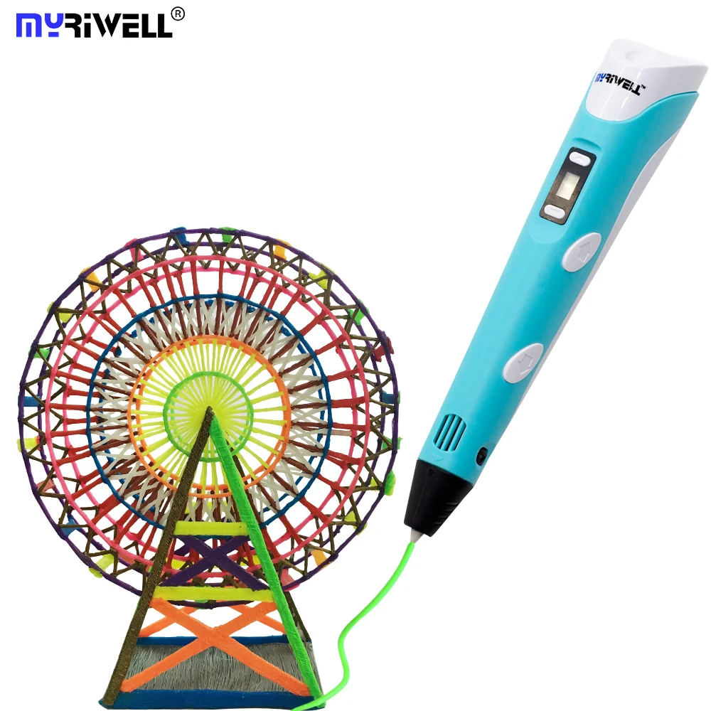 С 100 м нити ABS/PLA DIY 3D печать Ручка светодио дный/ЖК-экран 3D ручка живопись ручка креативная игрушка подарок для детей дизайн рисунок