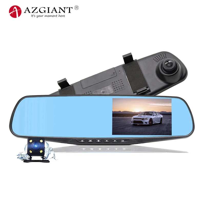 AZGIANT 4 3 '⟊mera Recorder двойной объектив Автомобильный видеорегистратор Full HD 1080P 170