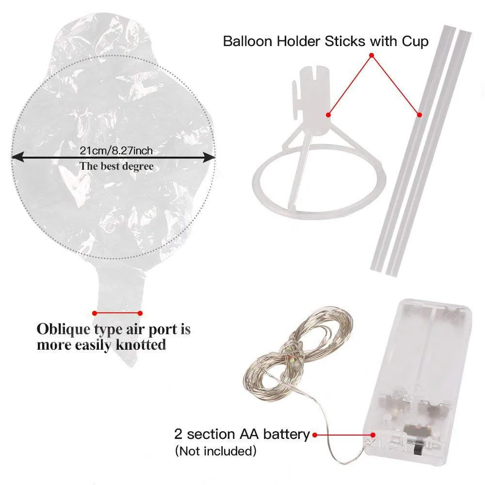 3 шт многоразовые светящиеся светодиодные воздушные шары прозрачные круглые