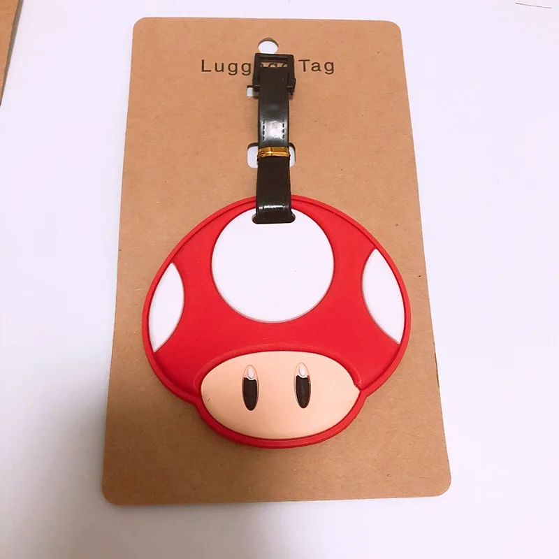 Super Mario Bros мультфильм ПВХ косплей брелок креативный мягкий резиновый багажный тег посадочный талон сумка бирки подвесные мешки с орнаментом