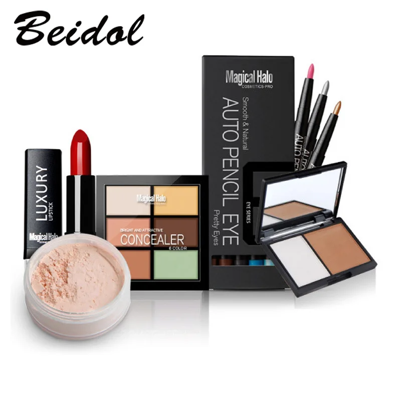 Набор для макияжа Магическая губная помада с эффектом Ореола рассыпчатая пудра