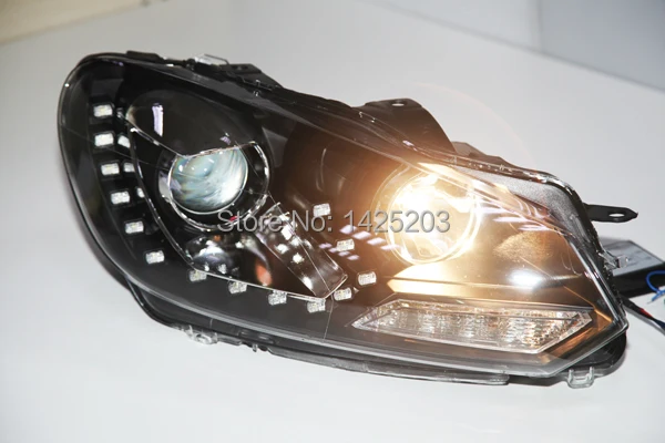 Для VW Гольф 6 светодиодные фары передние с bi xenon объектив проектора 2009 2013 год yz
