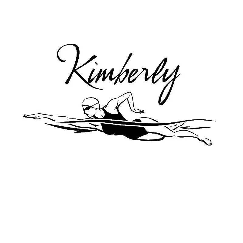 Стикер плавание наклейка с логотипом и именем плавателя плакаты для плавания