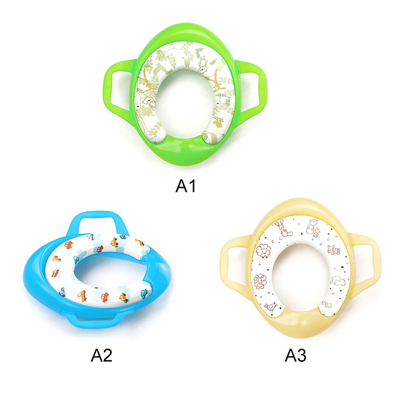 Toilet Seat With Handle Children Kids Potty Training Cover Liners Non-slip Baby Safety Soft Trainer | Мать и ребенок