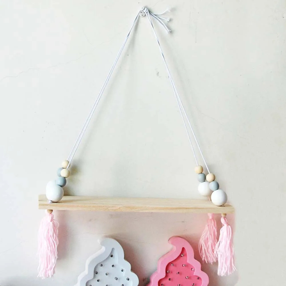 KeyBox шик висит стены полки деревянные качелей Полки декоративные Nordic Стиль DIY