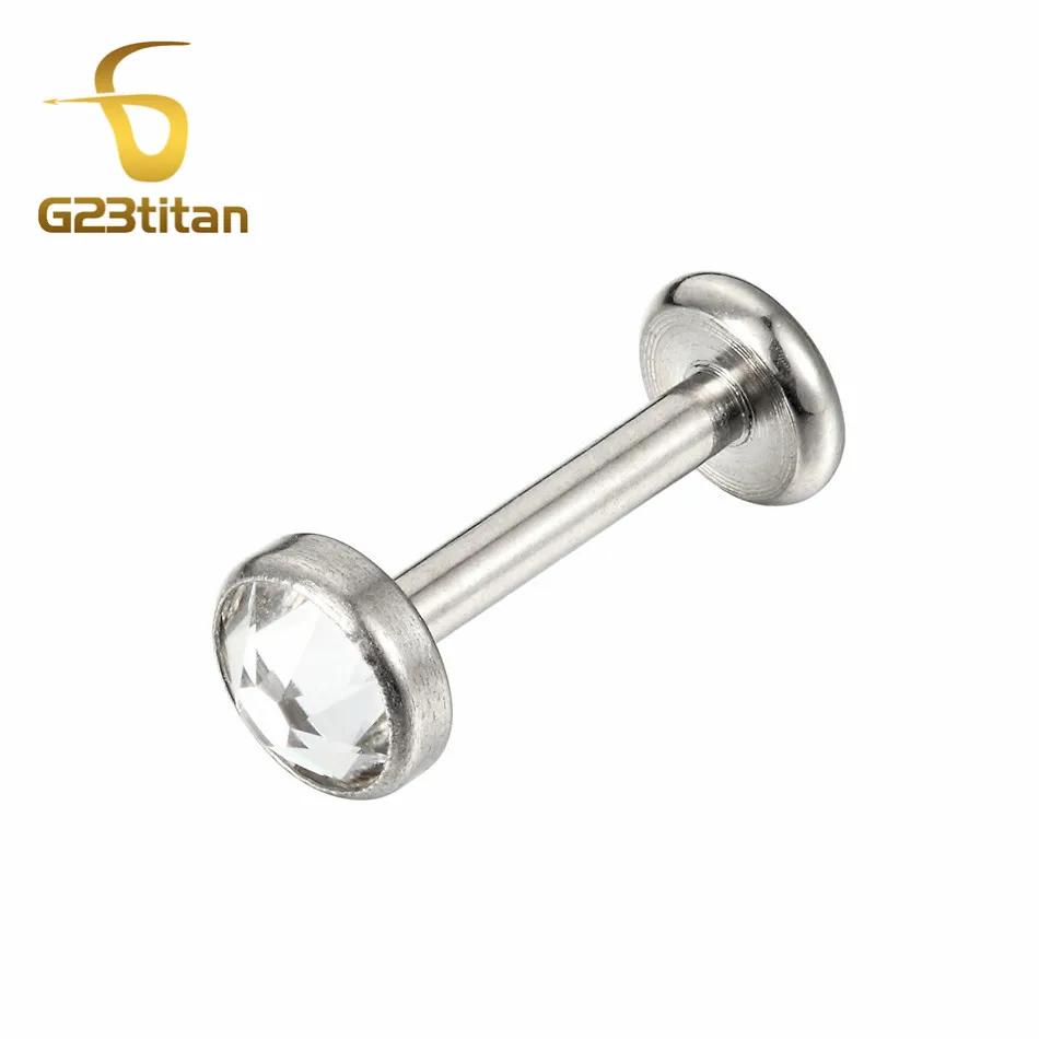 White G23titan губная серьга с внутренней резьбой шпильки 3/4/5 мм циркон губ кольца пирсинг для хрящевой части уха Козелка Сексуальная Для мужчин Для женщин ювелирные изделия для тела - Окраска металла: White