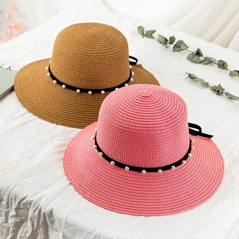 2018 new spring and summer sunscreen sun hat ladies along the pearl straw Korean beach UV cap | Аксессуары для одежды