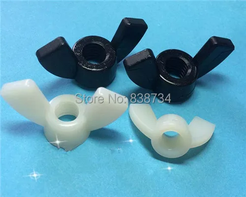 

50pcs mm12 metric size insulation black PA66 nylon plastic butterfly nut / wing nut / hand nut