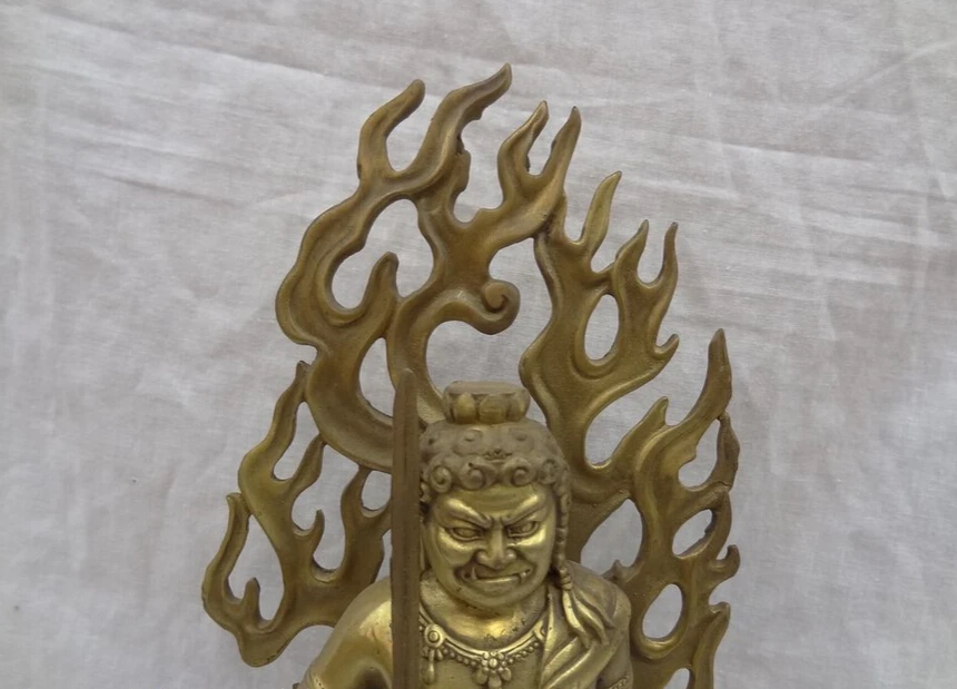 Песня voge Gem S5241 12 &quotяпонский буддист Joss Чистая латунь подставка Fudo-Myo-Achalanatha статуя