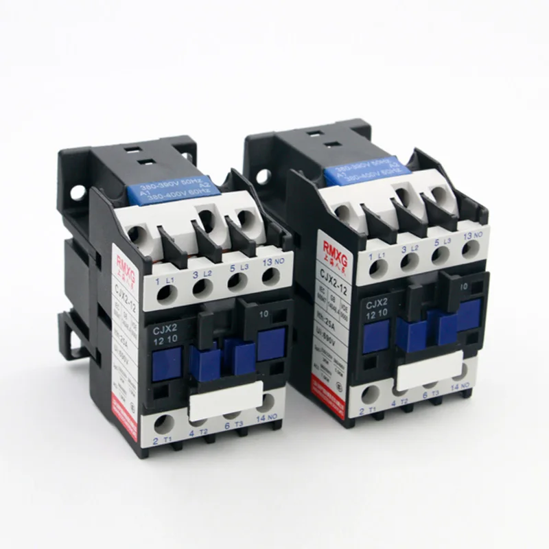 Фото CJX2-1210 0910 контактор переменного тока 12A 9A 3 фазы 3-полюсный без напряжения катушки 380В 220В 50Гц Din рейку установлен 3 P + 1NO нормальный открытый контактор №3