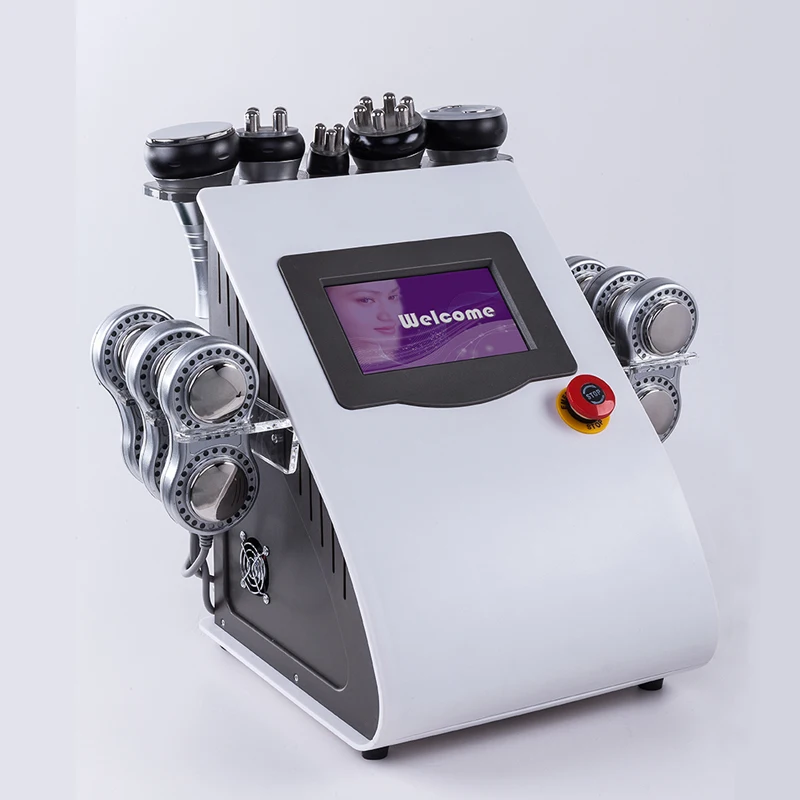 Beste 6 In 1 40K Ultrasone Cavitatie Echografie Radio Frequentie Rf Vacuüm Body Contour Vet Verlies Ontbinden Afslanken Schoonheid Machine