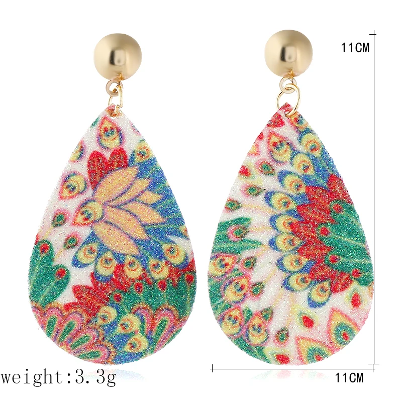WNGMNGL 2018 Fashion Female Drop Earrings Romantic Elegant Statement Colorful PU Sequins Dangle For Women Jewelry Gift | Украшения и