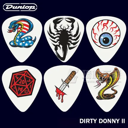

Гитара Dunlop Dirty Donny 2, набор из 6 медиаторов, 3 разных датчика