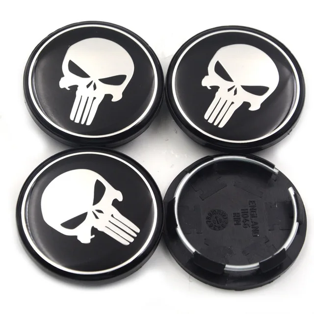 punisher Gzhengtong 4 шт./компл. пластик 50 мм автомобили, грузовики колеса автомобиля центр обод ступицы Чехлы 8 классный логотип шапки автомобильные аксессуары - Цвет: punisher