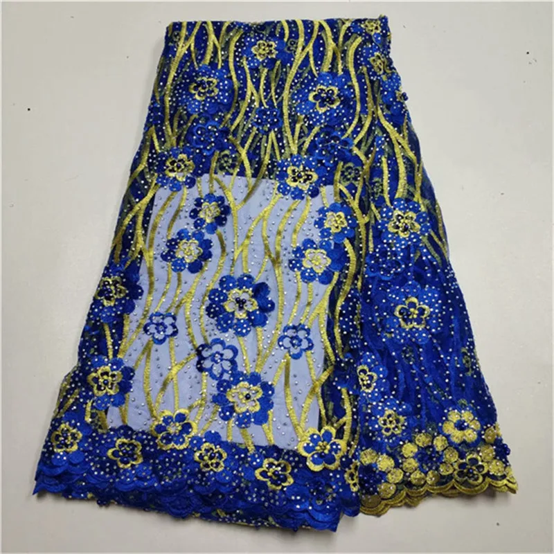 

2019 New Design Swiss Voile Laces African Lace Fabric Blue Nigerian French Fabric 2019 High Quality African Tulle Lace Fabric