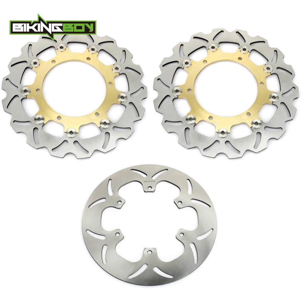 Wave Gold ZC BIKINGBOY Передние Задние тормозные диски Rotors FJR 1300 XVS 1100 V-Star классический серебристый Dragstar 09 08 VMX 12 V-Max 1200 93-07 - Цвет: Wave Gold ZC