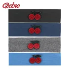 Повязка на голову Geebro для девочек, милые красные повязки на голову с вишней для девочек, летняя хлопковая простая плоская повязка на голову для новорожденных, детский тюрбан, повязка на голову