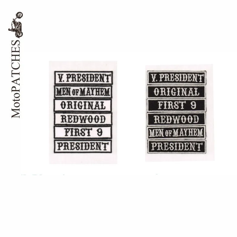 MotoPATCHES 5 шт./лот черная и белая мотоциклетная куртка Байкерская жилетка спереди