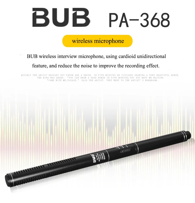 BUB PA358/368 DV SLR камеры UHF двойной беспроводной микрофон для интервью комплекты Кардиоидная запись микрофонный приемник веб-ролики микрофон