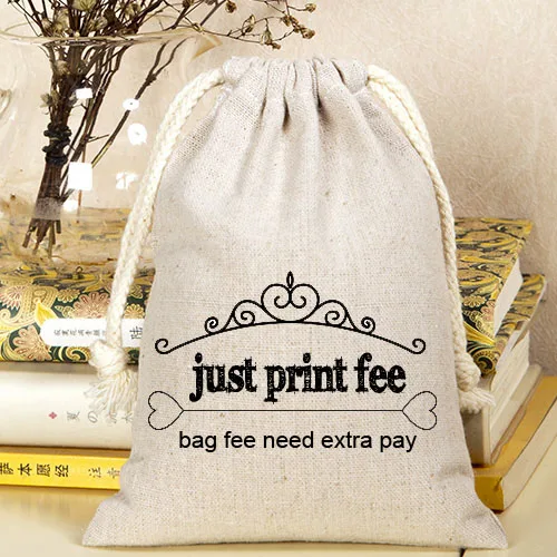 Льняная джутовая бархатная сумка с завязкой плату печати просто не включая