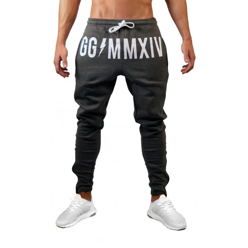 Gray GG Новые осенние штаны для бега, Мужские штаны для фитнеса, штаны для бега, леггинсы для тренажерного зала, спортивная одежда, трико, тренировочные штаны для мужчин, спортивные штаны для бодибилдинга - Цвет: Gray GG