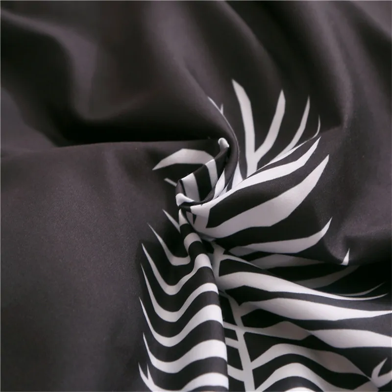 Черные листья узор полиэфирное волокно пододеяльник плоский постельное белье +