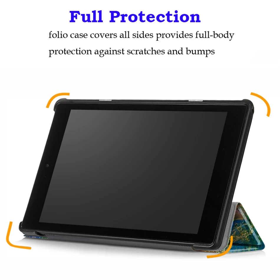 Магнитный чехол с функцией автоматического сна/пробуждения для Amazon Kindle Fire HD 10 10," планшет из искусственной кожи защитный чехол-подставка+ пленка+ ручка