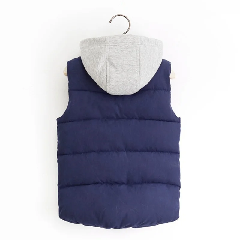 Детские утолщенные Термальность мальчиков жилет с капюшоном для маленьких Кепки