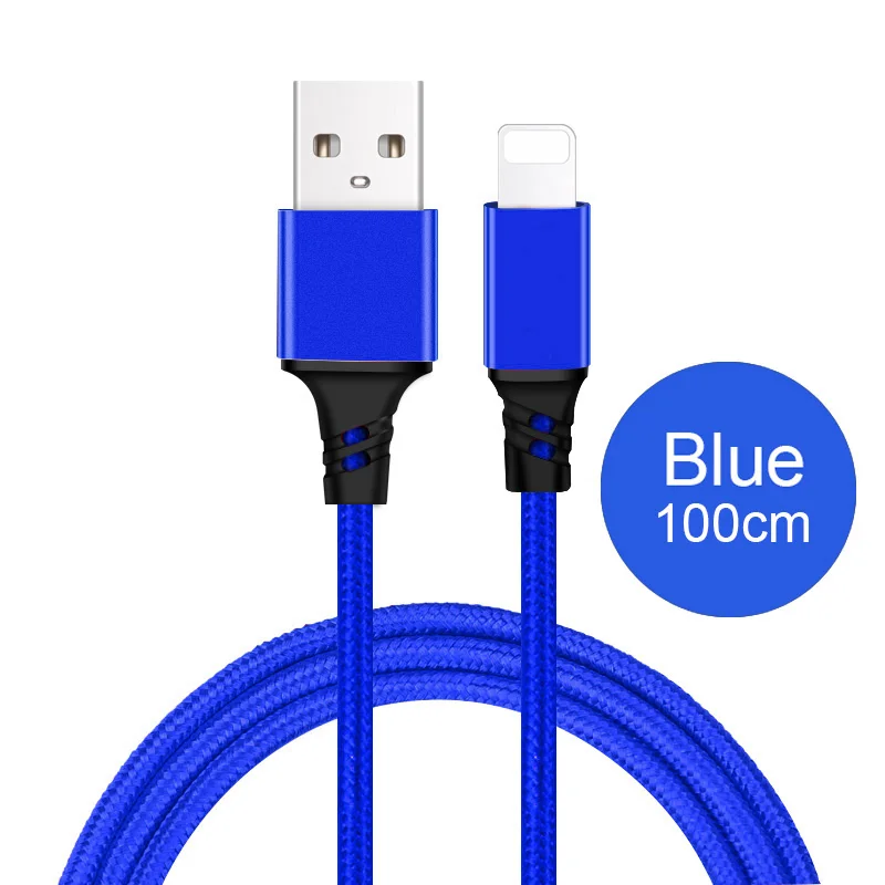 Blue 100CM 3в1 2в1 USB кабель для iPhone X 8 7 6 Micro usb type C кабель для samsung S9 S8 Быстрая зарядка кабель 3A зарядное устройство короткий длинный шнур - Цвет: Blue 100CM