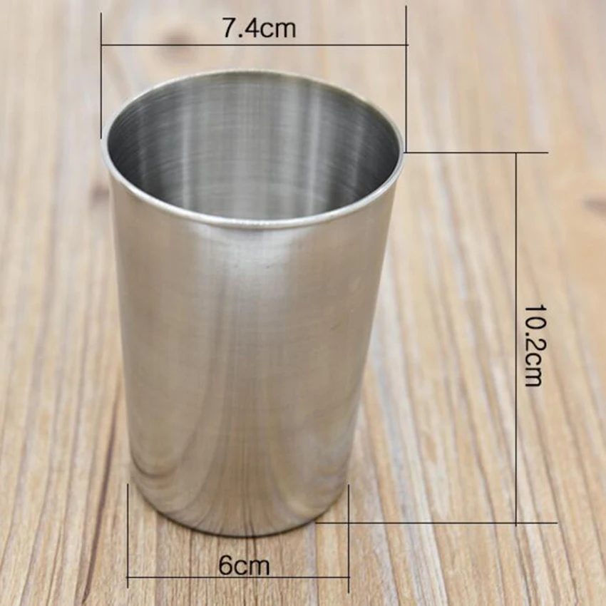 1pc 300ml Drinking Glass Stainless Steel Shot Glasses Cups Wine Beer Whiskey Mugs Outdoor Travel Cup | Дом и сад