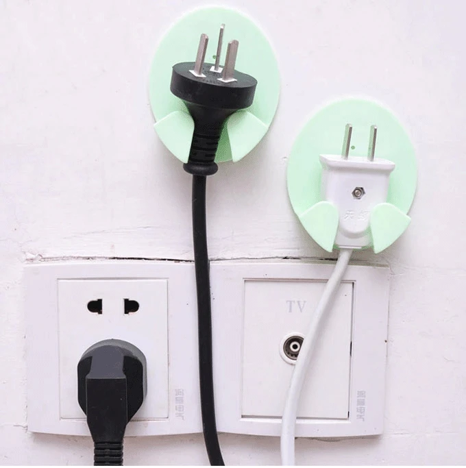 Carrywon 2Pcs Practical Self-AdheSive Power Plug Socket Holder Sticky Hooks Home Hotel Wall Hanger Storage Tools Hook | Дом и сад