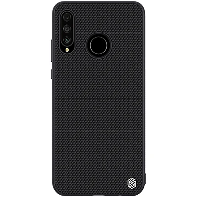 Чехол для huawei P30 Lite NILLKIN Текстурированный Нейлон волокно задняя крышка для huawei P30 Lite прочный нескользящей тонкий и легкий - Цвет: Черный