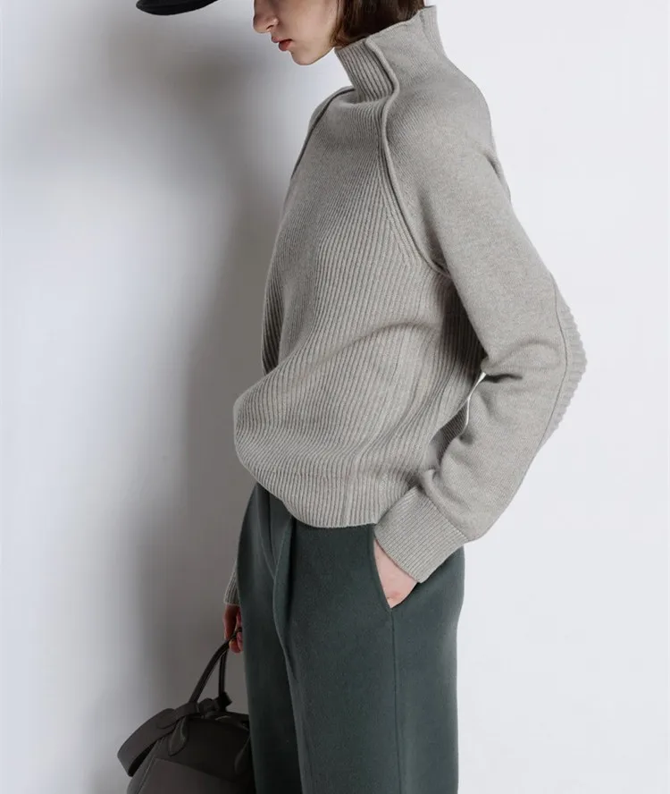 Козий кашемир добавляет толстый вязаный женский зимний Новый Модный пуловер