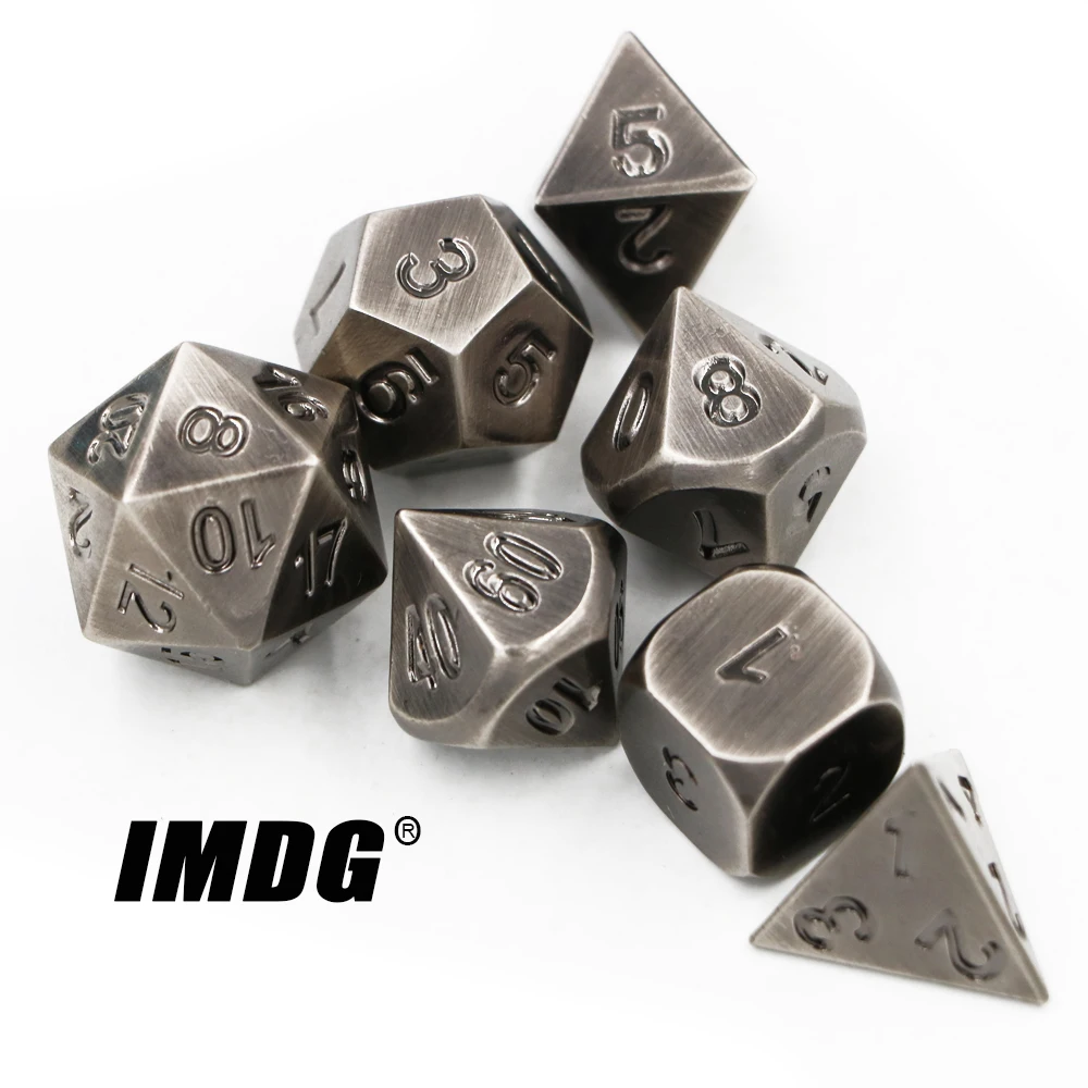 IMDG 7 шт./компл. креативная РПГ игра игральные кости многогранные металлические DND