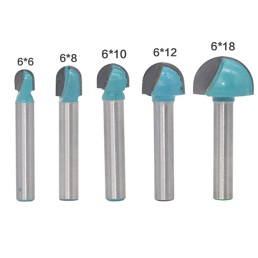 5 шт набор 6-Ручка шарового помола резак с круглым дном кружева резак круглый режущая головка деревообрабатывающий полукруглый резак